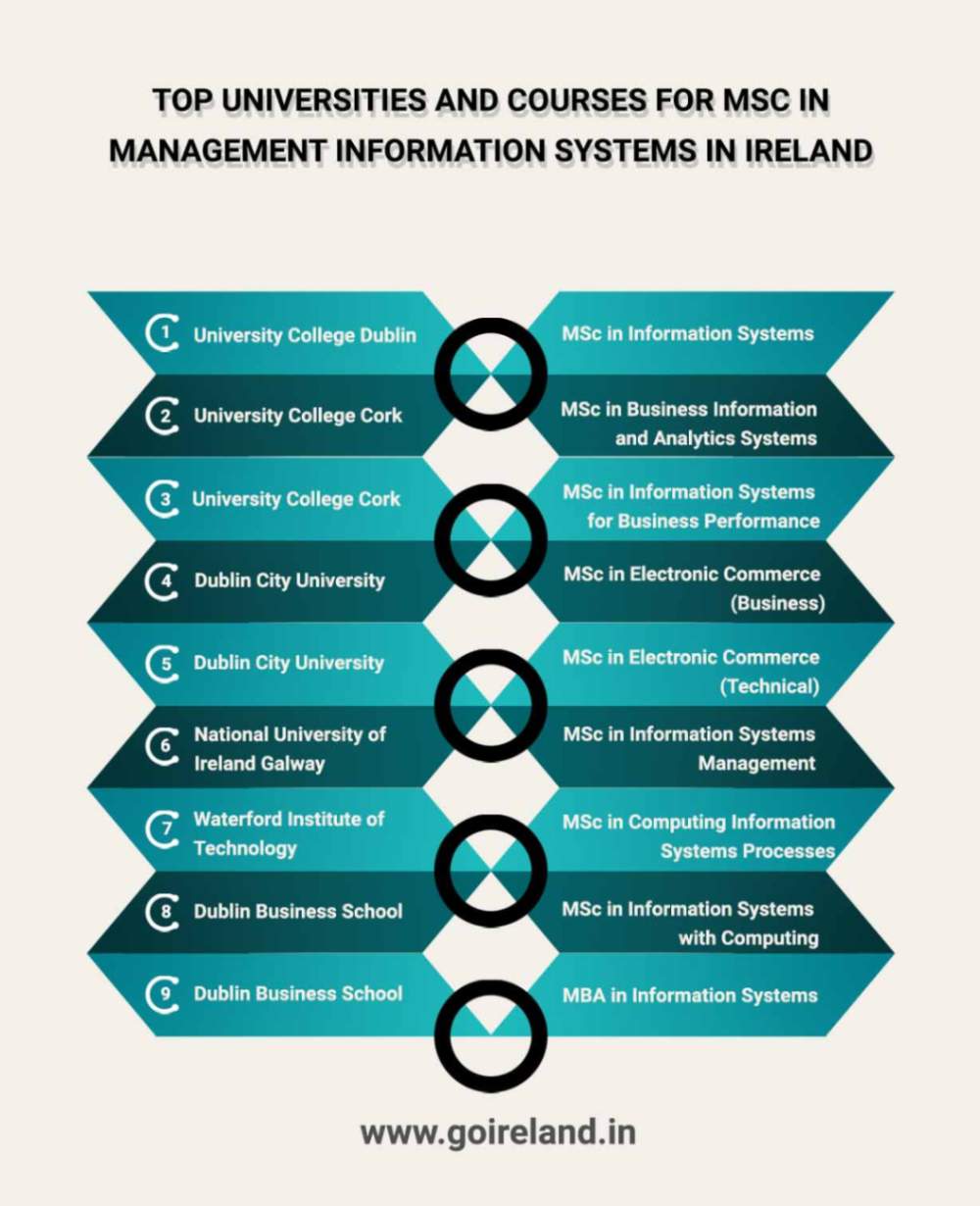 Top Universities and Courses for MSc in Management Information Systems in Ireland